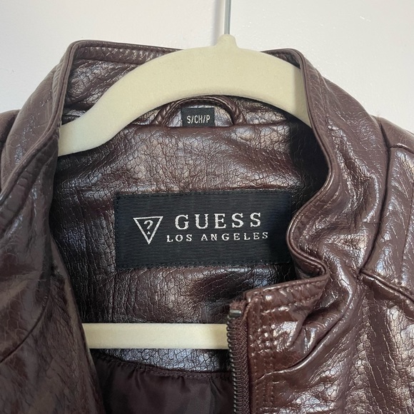 Vintage Guess Brown Leather Jacket - Picture 2 of 3